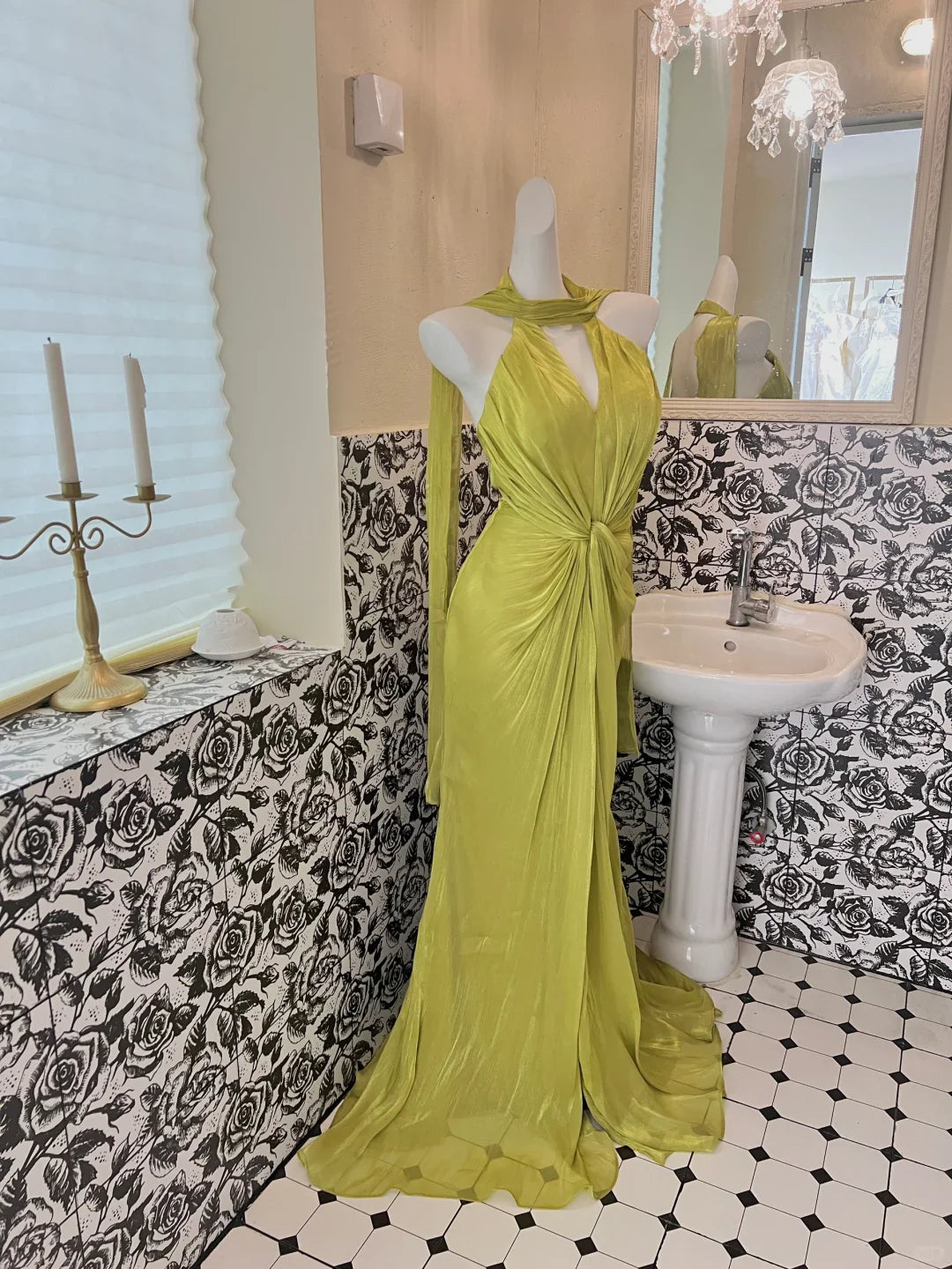 Neck Chiffon Long Party Dress Prom Dress Formal Dress simple gentle atmospheric and unique desi Bring summer colors to enhance whiteness ﻿