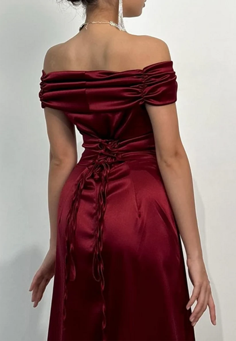 Off-Shoulder Cap Sleeves Formal Dress Sleek Sheath Prom Dress simple gentle atmospheric and unique desi Bring summer colors to enhance whiteness