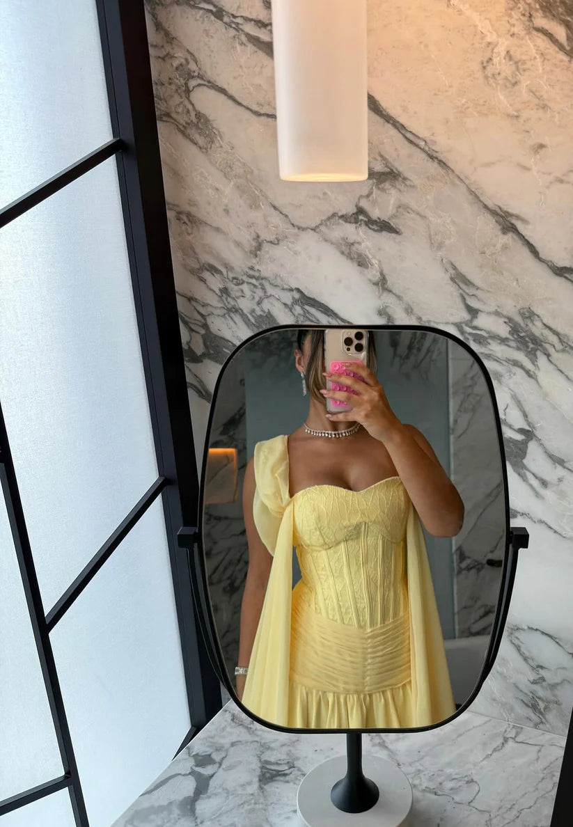 Off-Shoulder Sleeveless Pleated A-Line Party Dress simple gentle atmospheric and unique desi Bring summer colors to enhance whiteness