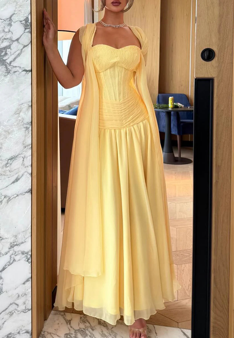 Off-Shoulder Sleeveless Pleated A-Line Party Dress simple gentle atmospheric and unique desi Bring summer colors to enhance whiteness