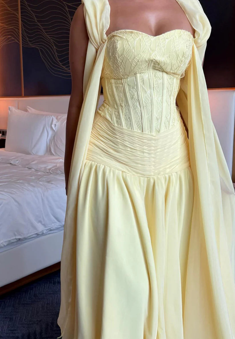 Off-Shoulder Sleeveless Pleated A-Line Party Dress simple gentle atmospheric and unique desi Bring summer colors to enhance whiteness