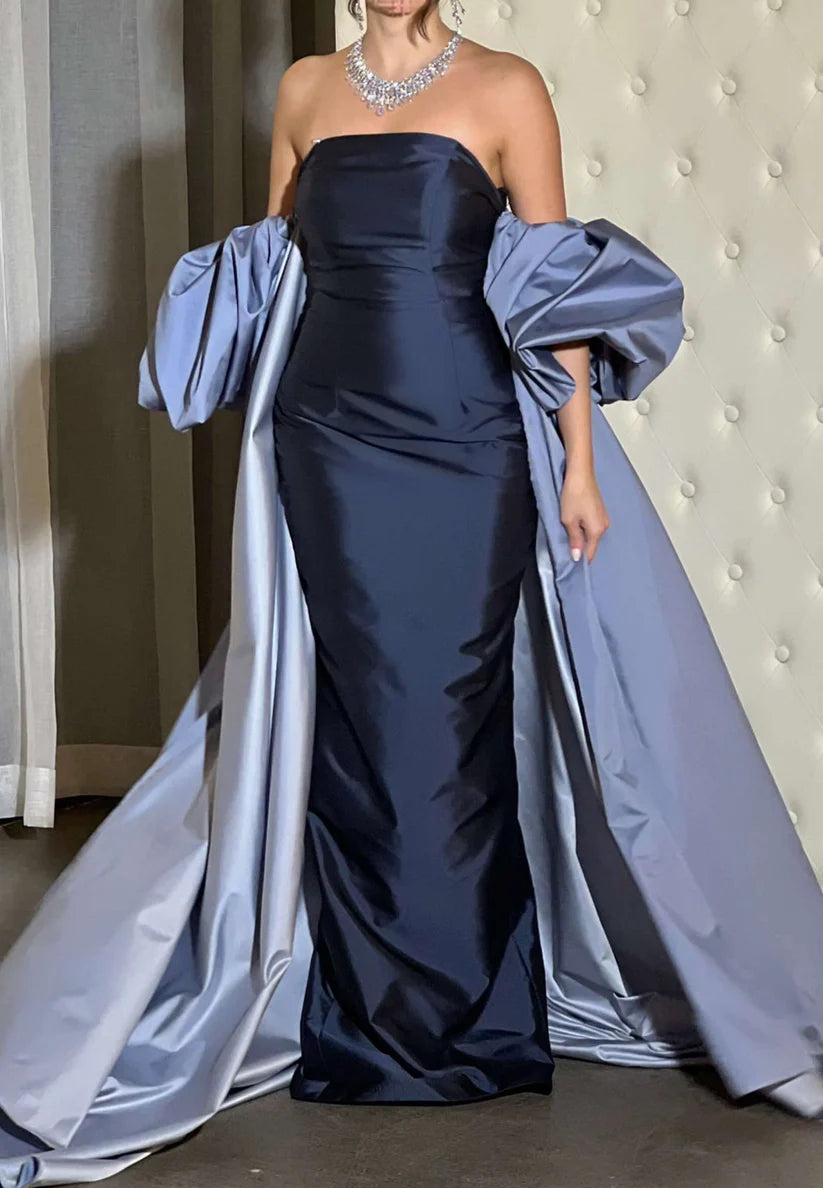 Off-Shoulder Sleeveless Sleek Satin Sheath Formal Dress simple gentle atmospheric and unique desi Bring summer colors to enhance whiteness