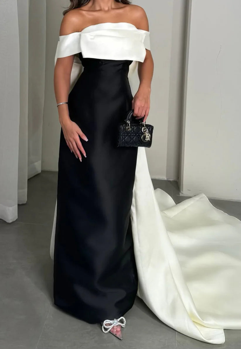 Off-Shoulder Strapless Simple Mermaid Formal Dress simple gentle atmospheric and unique desi Bring summer colors to enhance whiteness