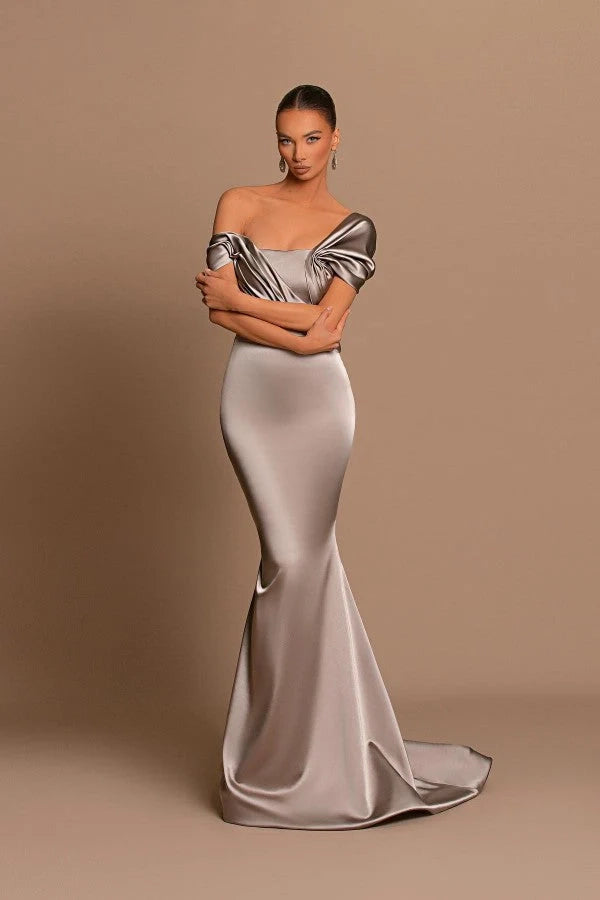Off-the-Shoulder Prom Dress Long Mermaid Simple gentle atmospheric and unique design