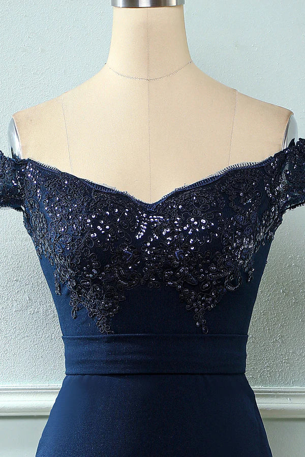 Off Shoulder Sequins Mermaid Prom Dress simple gentle atmospheric and unique desi