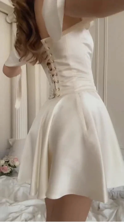 Off Shoulder Short Simple Party Dress Homecoming Dress simple gentle atmospheric and unique desi Brin