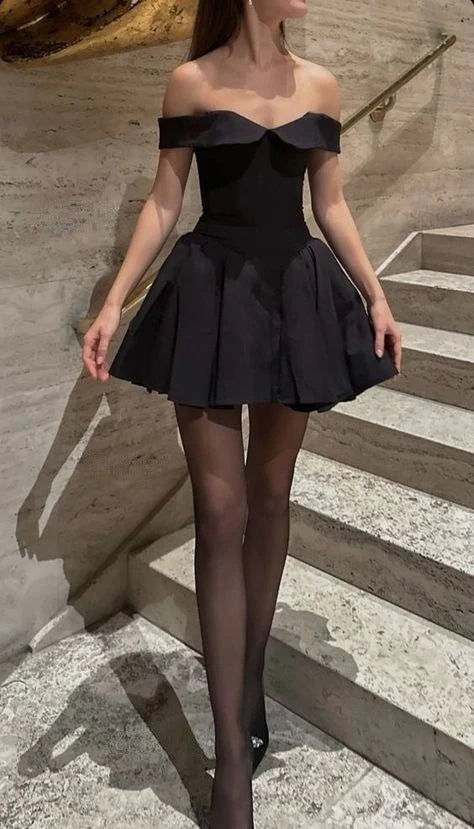 Off Shoulder Short Simple Party Dress Homecoming Dress simple gentle atmospheric and unique desi Brin simple gentle atmospheric and unique desi Brin