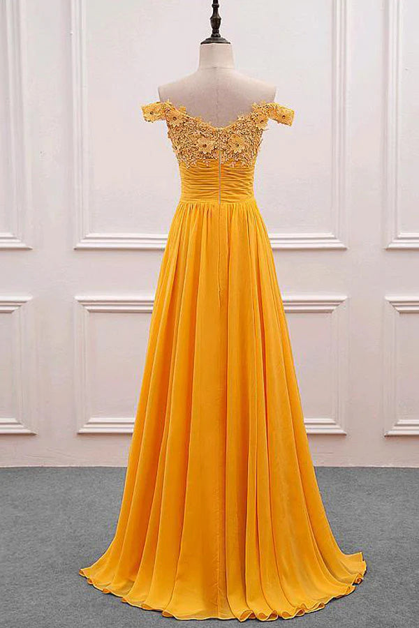Off The Shoulder Chiffon Long Prom Dress Formal Dress simple gentle atmospheric and unique desi Bring summer colors to enhance whiteness