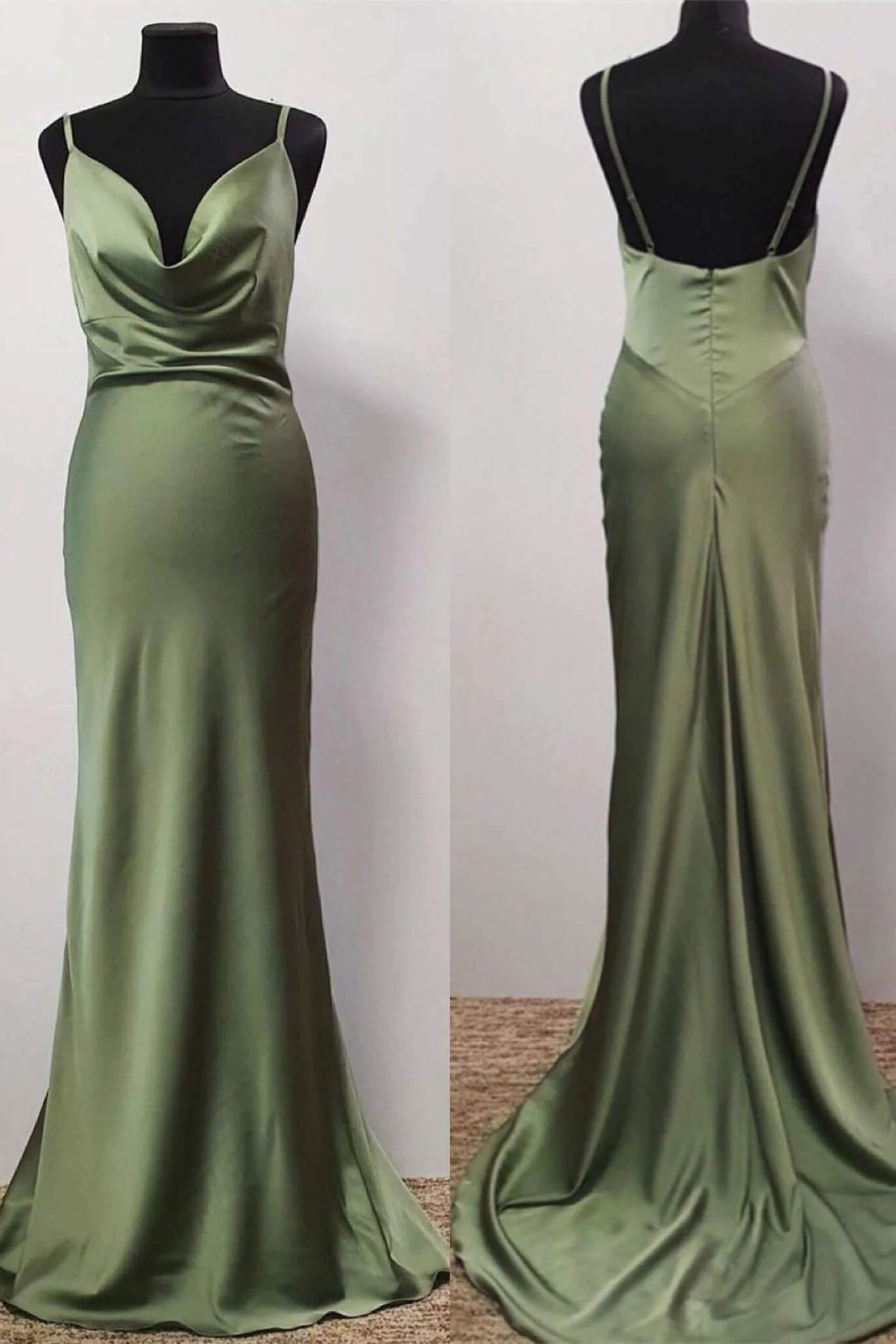 Oliver Green Cowl Neck Trumpet Long Prom Dress Sheath Gala Dresses simple gentle atmospheric and unique desi Bring summer colors to enhance whiteness