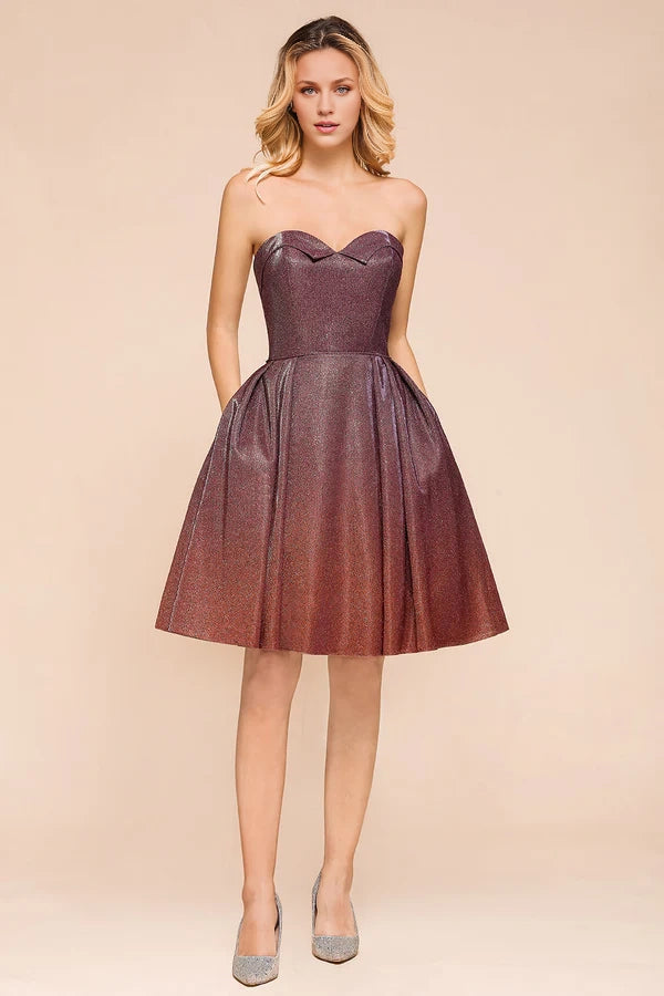 Ombre Sequins Sweetheart Short Prom Dresses Simple gentle atmospheric and unique design