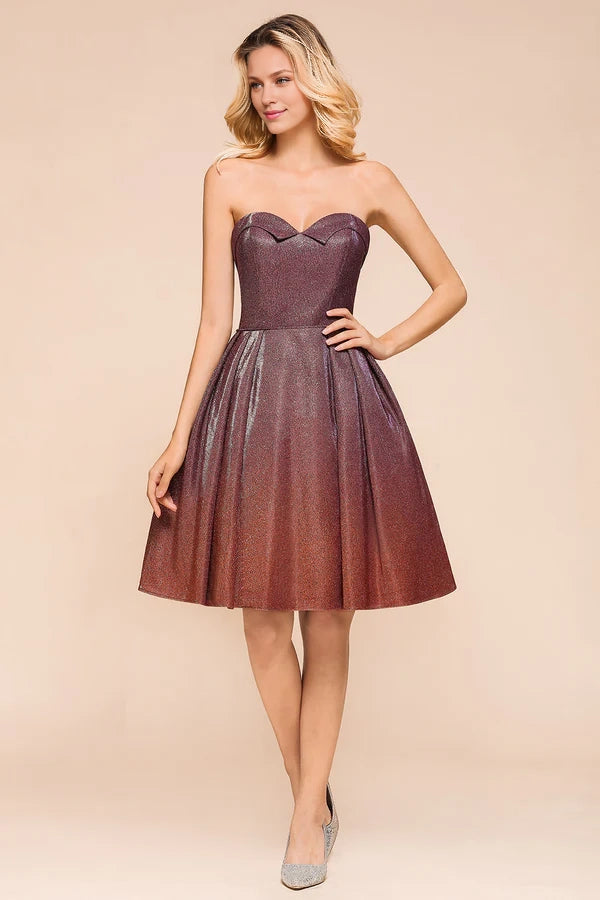 Ombre Sequins Sweetheart Short Prom Dresses Simple gentle atmospheric and unique design