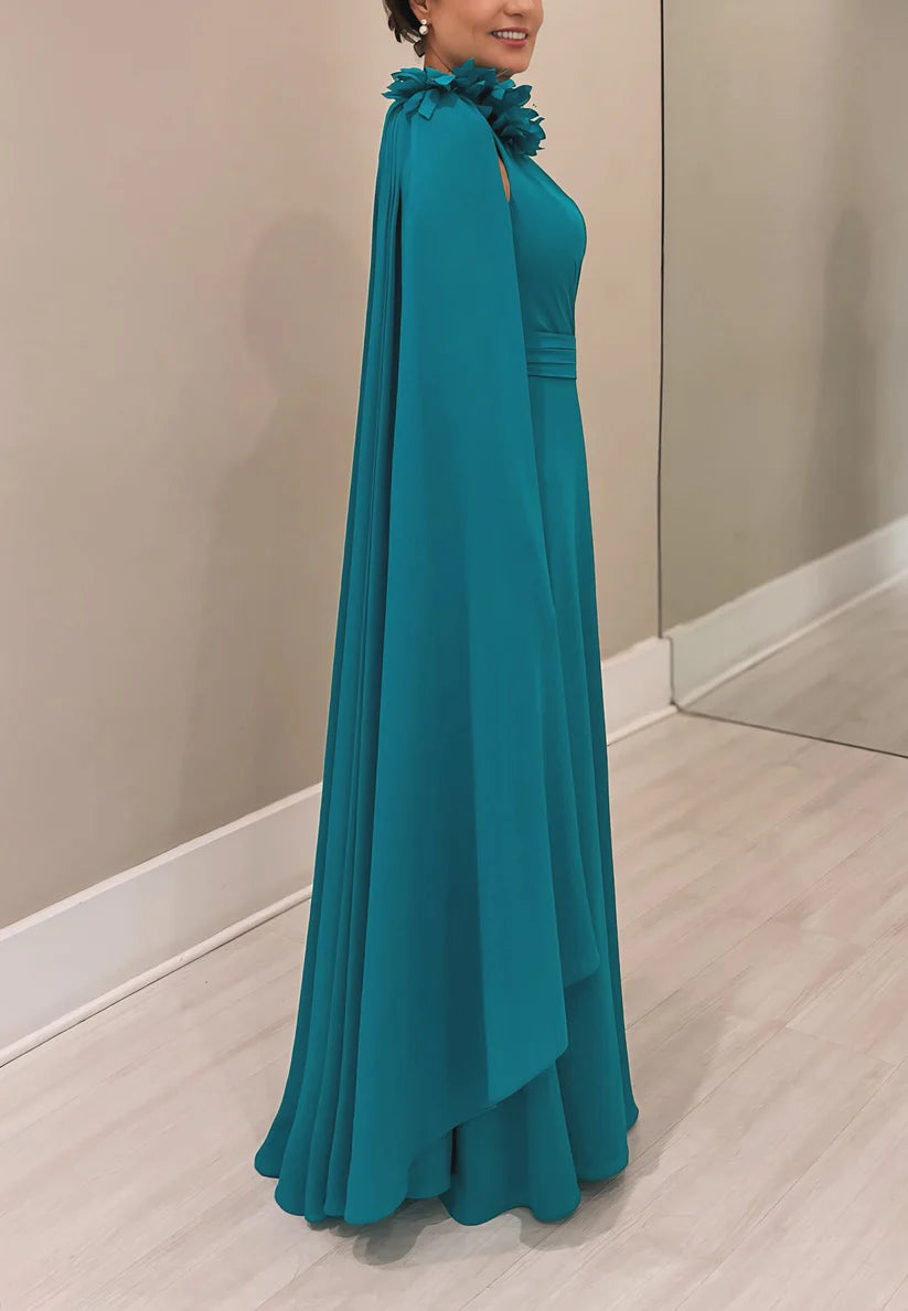 One Shoulder Floral Sleek Sleeveless A-Line Mother of Bride Dress simple gentle atmospheric and unique desi Bring summer colors to enhance whiteness