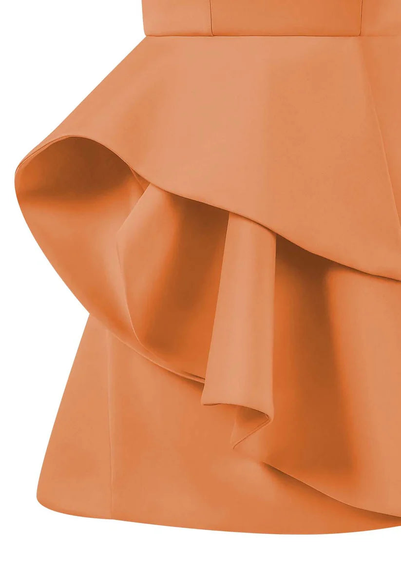 Orange Ruched Sleeveless A-Line Mini Dress simple gentle atmospheric and unique desi Bring summer colors to enhance whiteness