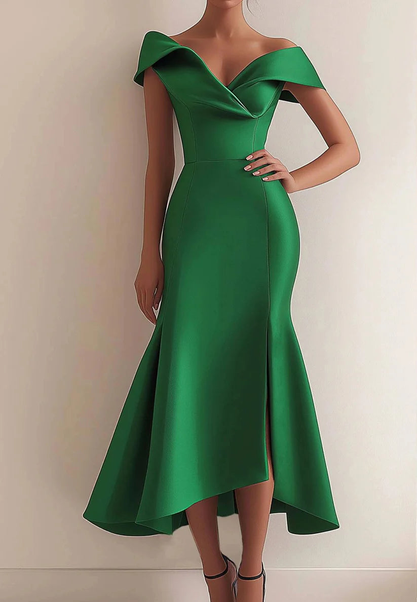 Party Prom Dress Metallic Fabric Colorful Long Sleeve Pleated Midi Dress simple gentle atmospheric and unique desi Bring summer colors to enhance whiteness