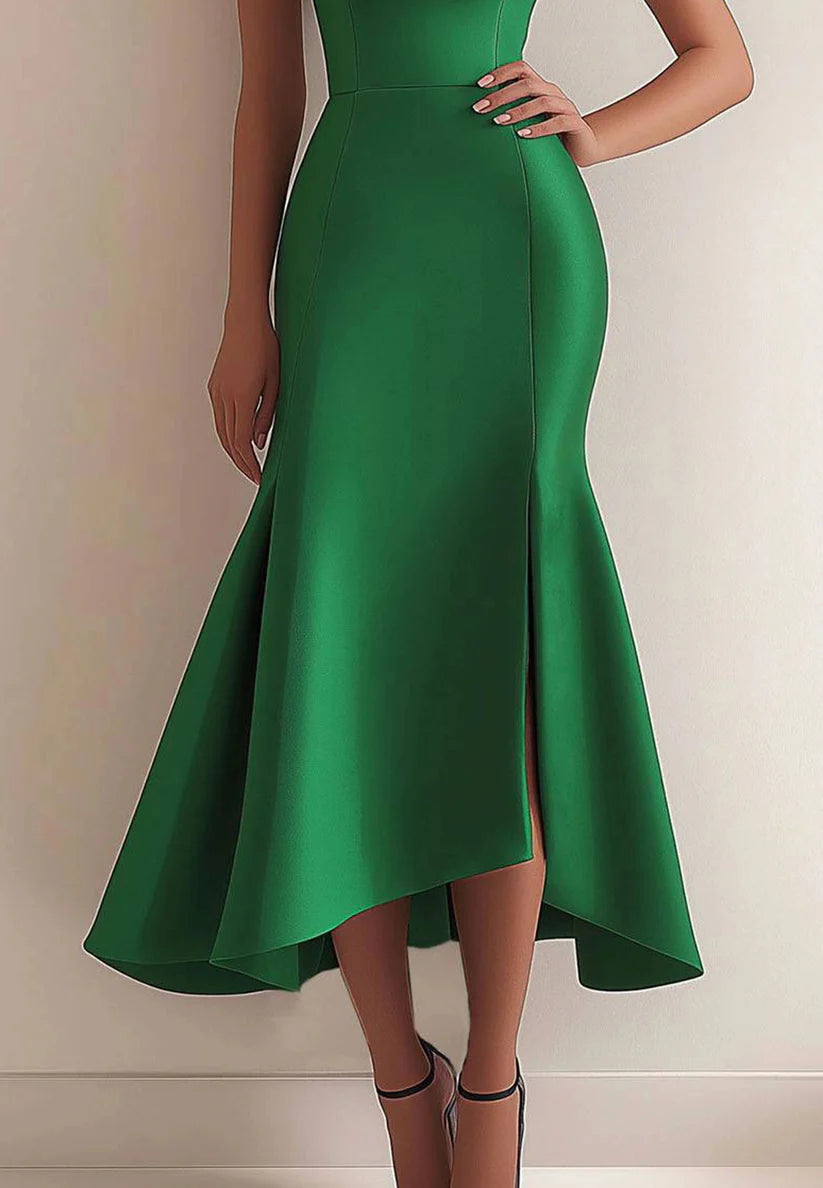 Party Prom Dress Metallic Fabric Colorful Long Sleeve Pleated Midi Dress simple gentle atmospheric and unique desi Bring summer colors to enhance whiteness