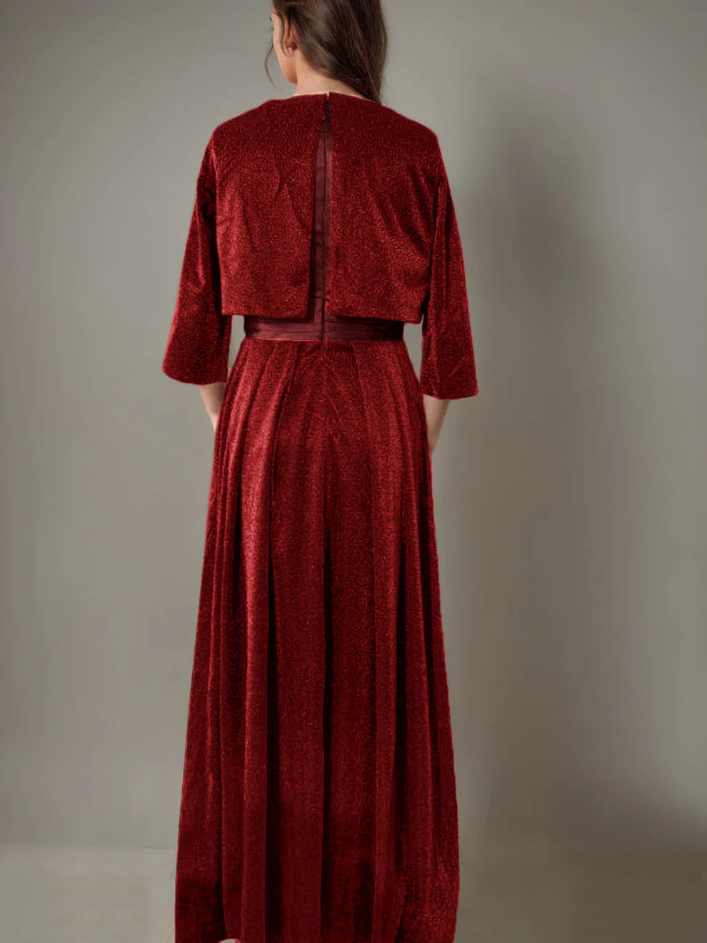 Pieces Scoop Long Sleeves Mother of the Bride Pantsuits with Sash ＆ Sequins simple gentle atmospheric and unique desi Bring summer colors to enhance whiteness