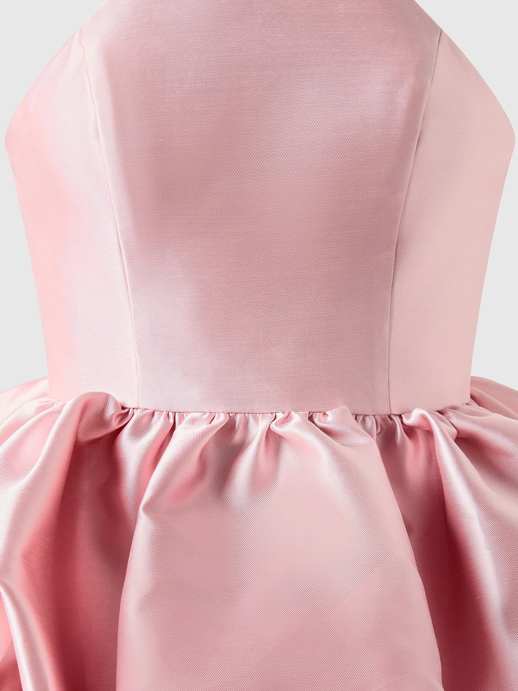 Pink High Neck Satin Maxi Dress with Ruffled Waist Fit & flare bridesmaid dress with halter neckline in mikado Mother of the Bride Dresses