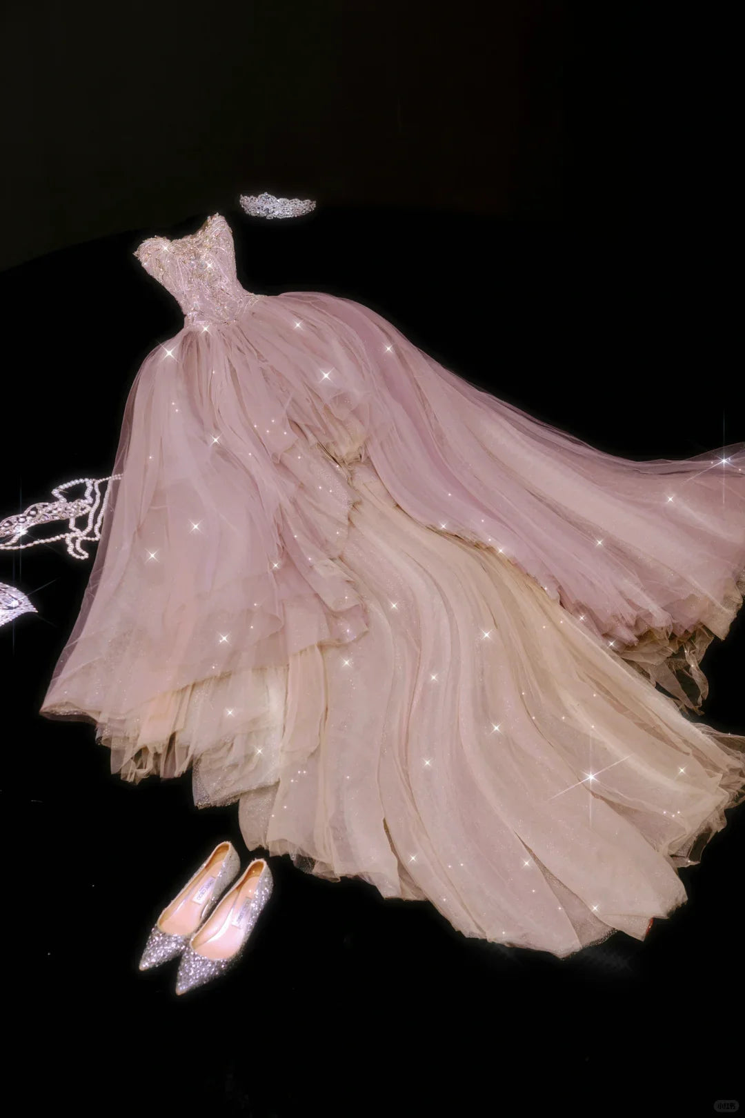 Pink A Line Sweetheart Neck Appliques Tulle Prom Dress Party Dress simple gentle atmospheric and unique desi Bring summer colors to enhance whiteness