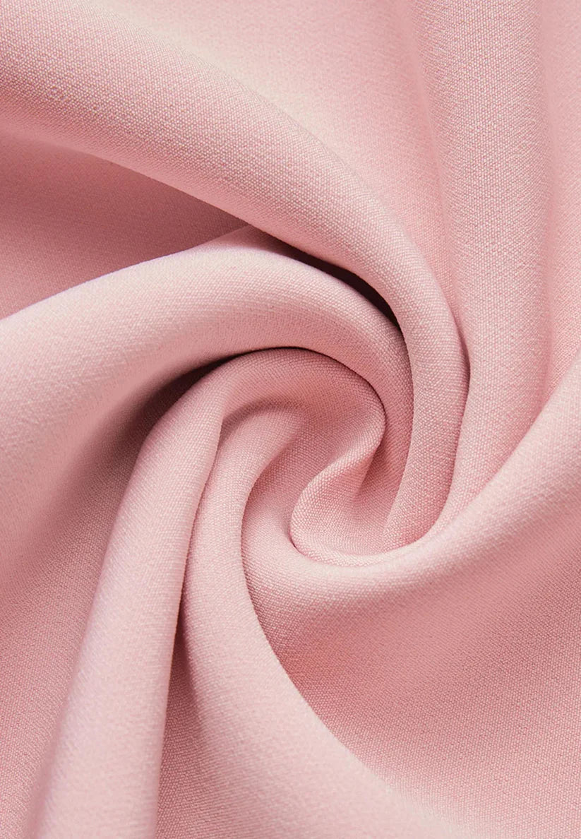 Pink Asymmetrical Neck Cap Sleeve Rhinestone A-Line Midi Dress simple gentle atmospheric and unique desi Bring summer colors to enhance whiteness