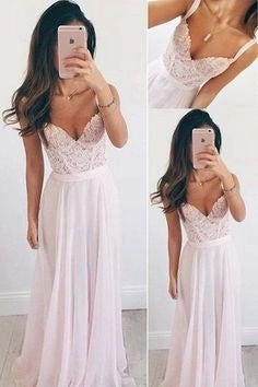 Pink Chiffon Prom Dresses Elegant Prom Gowns Long Prom Dresses  simple gentle atmospheric and unique desi Bring summer colors to enhance whiteness