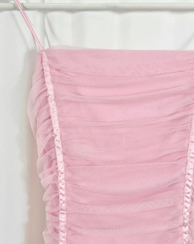 Pink Layered Tulle Pleated Short Homecoming Dress Birthday Dress Outfits simple gentle atmospheric and unique desi Bring summer colors to enhance whiteness