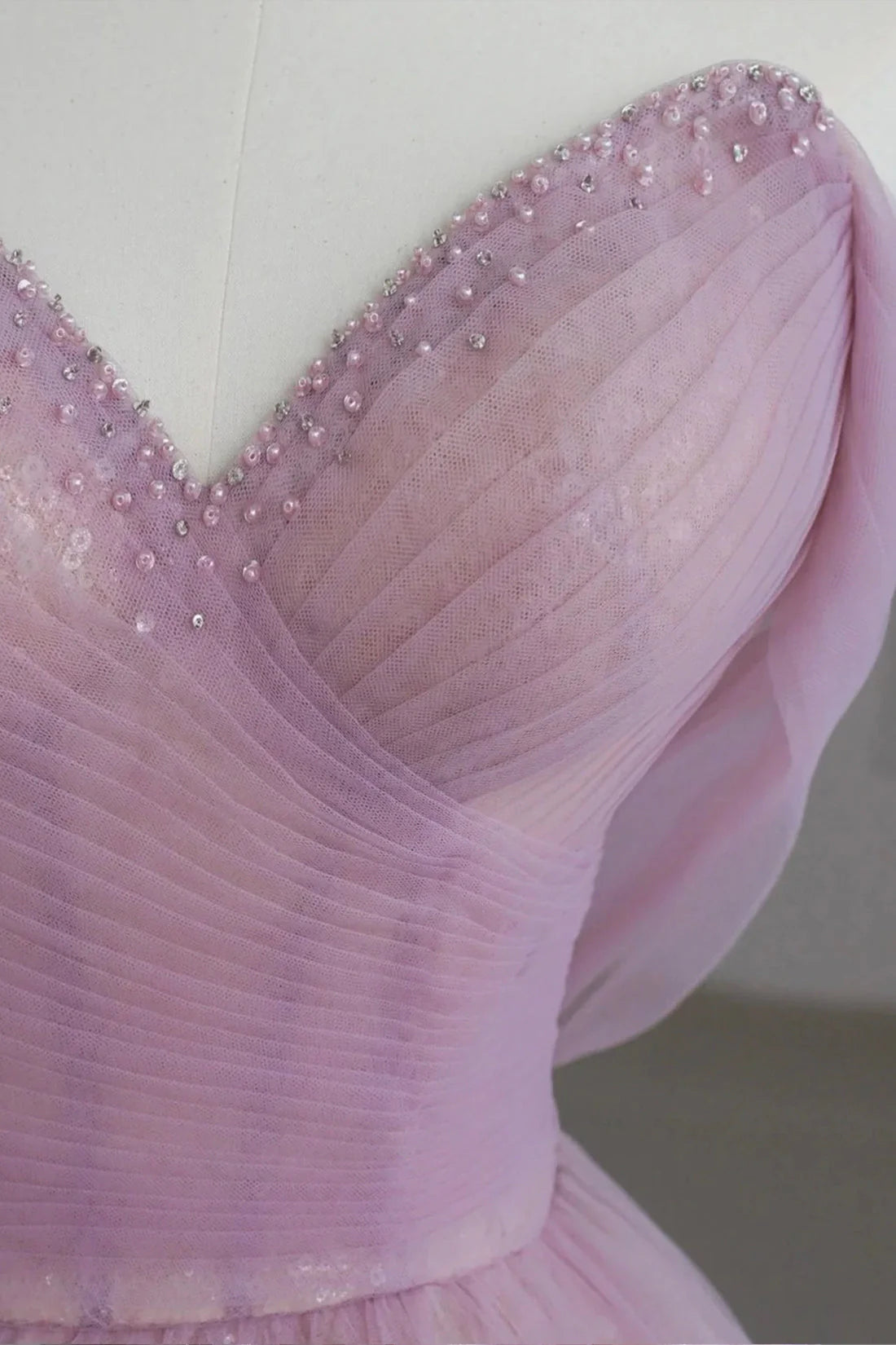 Pink Off the Shoulder Tulle Sequins Evening Prom Dress Beautiful A-Line Party Dress simple gentle atmospheric and unique desi Bring summer colors to enhance white