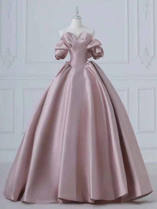 Pink Satin Long Prom Dress Pink Long Evening Dress gowns evening dresses simple gentle atmospheric and unique desi Bring summer colors to enhance whiteness