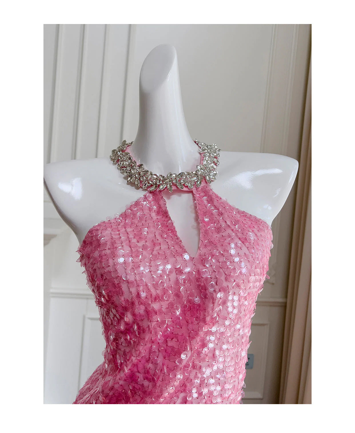 Pink Sequin Short Mini Formal 8th Grade Homecoming Dresses Middle School Short Cocktail Dress Hoco Outfits  simple gentle atmospheric and unique desi Bring summer colors to enhance whiteness