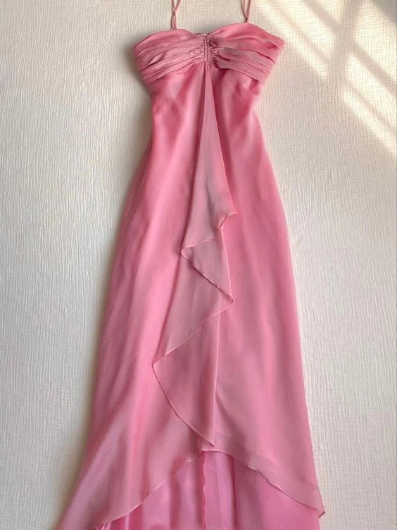 Pink Sheath Long Prom Dresses Sweet Formal Party Dress  simple gentle atmospheric and unique desi Bring summer colors to enhance whiteness