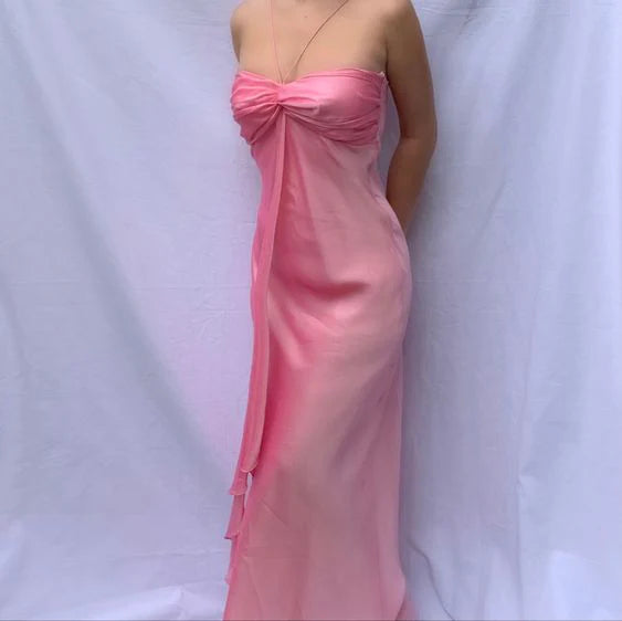 Pink Sheath Long Prom Dresses Sweet Formal Party Dress  simple gentle atmospheric and unique desi Bring summer colors to enhance whiteness
