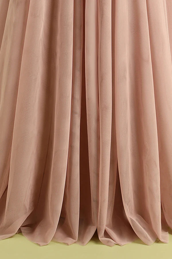 Pink Split Front Spaghetti Straps Prom Dress Simple gentle atmospheric and unique design