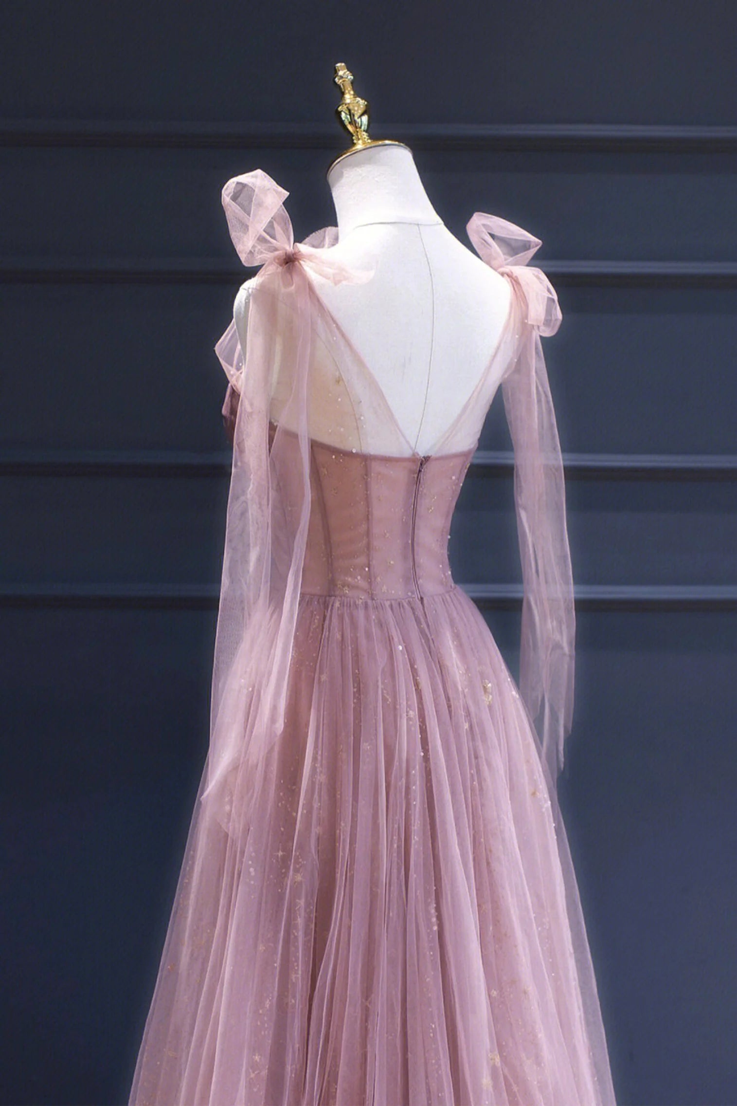 Pink Tulle Long A-Line Prom Dress Pink Evening Dress with Corset simple gentle atmospheric and unique desi Bring summer colors to enhance white