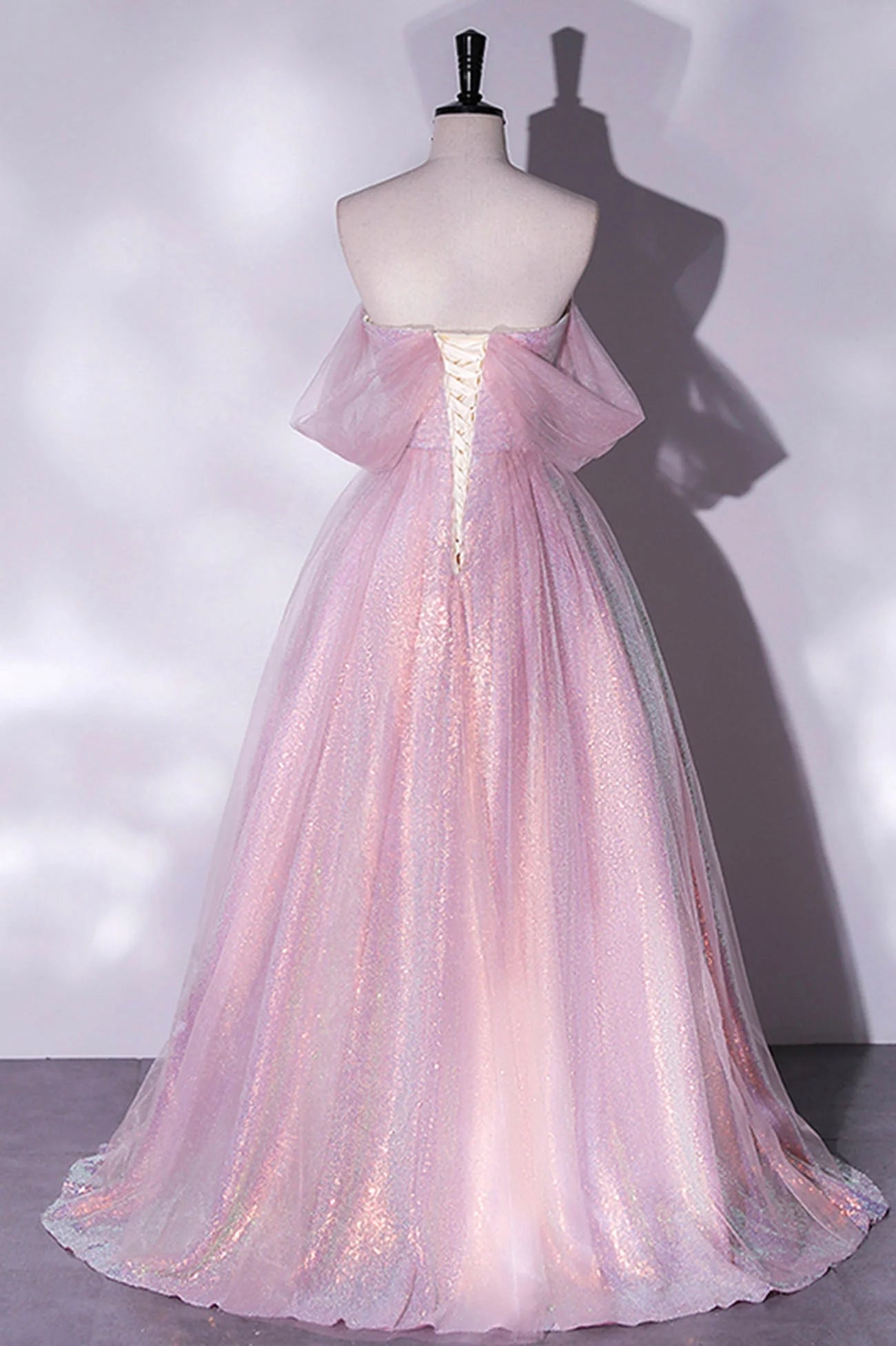 Pink Tulle Sequins Long Prom Dress,A-Line Formal Graduation Dress simple gentle atmospheric and unique desi Bring summer colors to enhance whiteness
