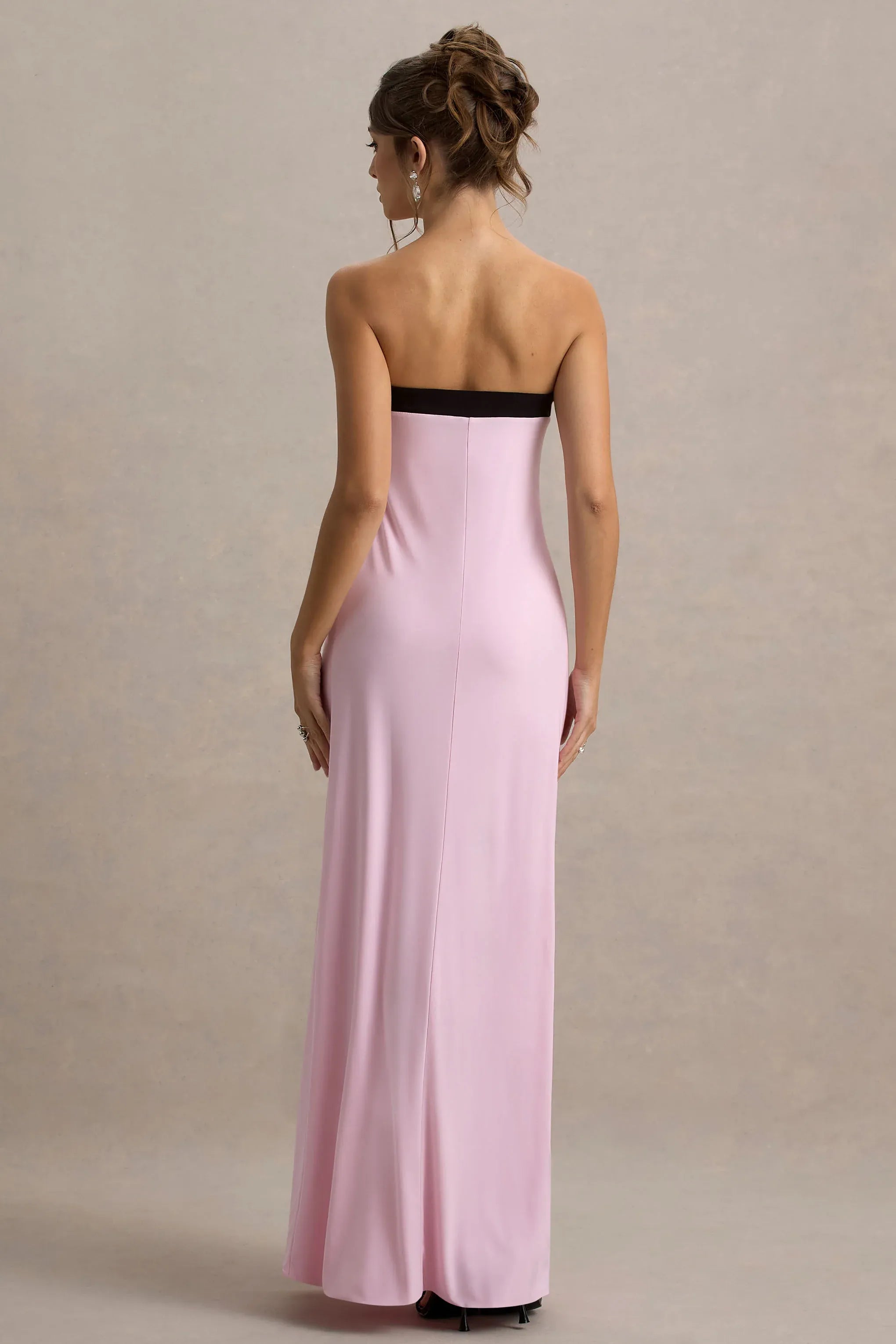 Playful Column Strapless Sleeveless Bow Accent Floor Length Plus Size For Women Evening Dress