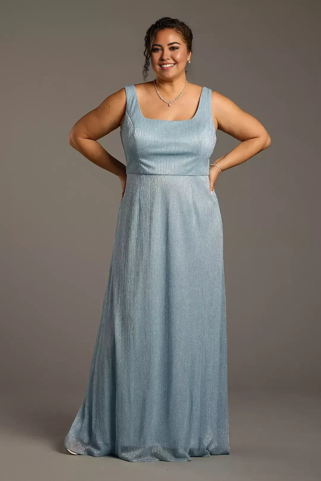 Plus Size Lovely A Line V Neck Flutter Sleeve Belted Back Floor Length Mother of the Bride Dress