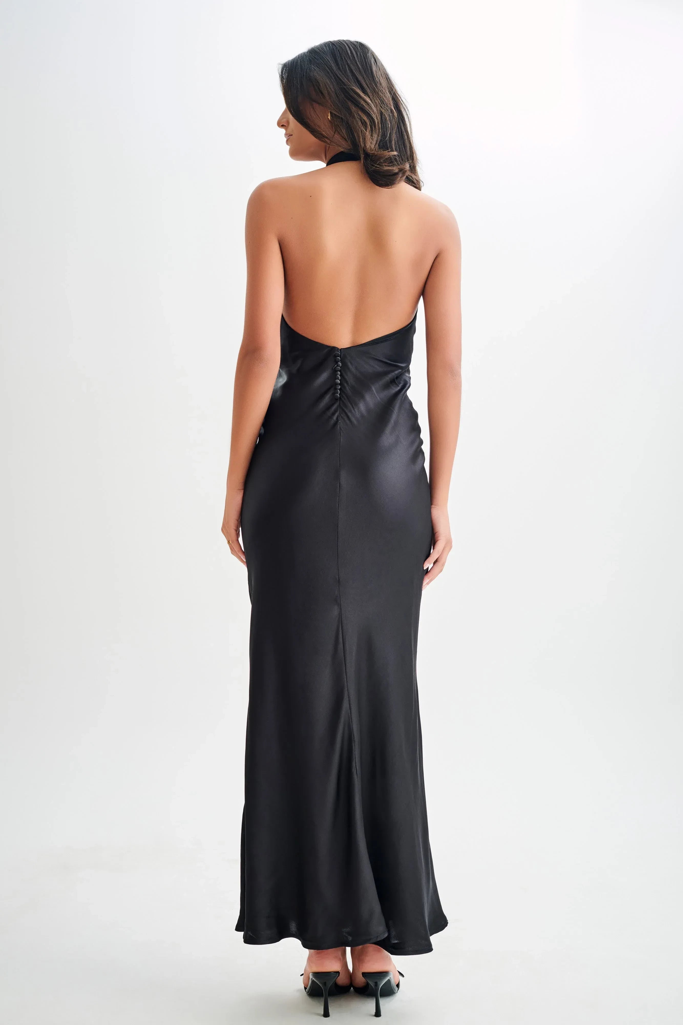 Pretty Sheath Halter Neck Sleeveless Open Back Floor Length Prom Dress
