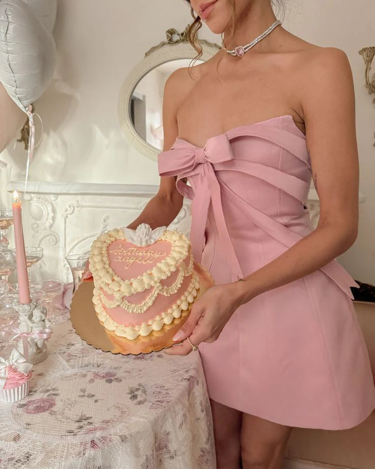 Pretty A line Sweetheart Pink Formal Homecoming Dresses Short 21st Birthday Outfits Graduation Dress Mini Cocktail Dresses