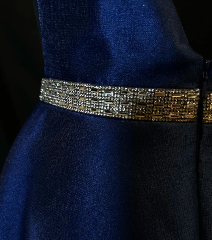 Pretty Spaghetti Straps Backless Homecoming Dress Royal Blue Satin Beaded Cocktail Dress  simple gentle atmospheric and unique desi Bring summer colors to enhance whiteness