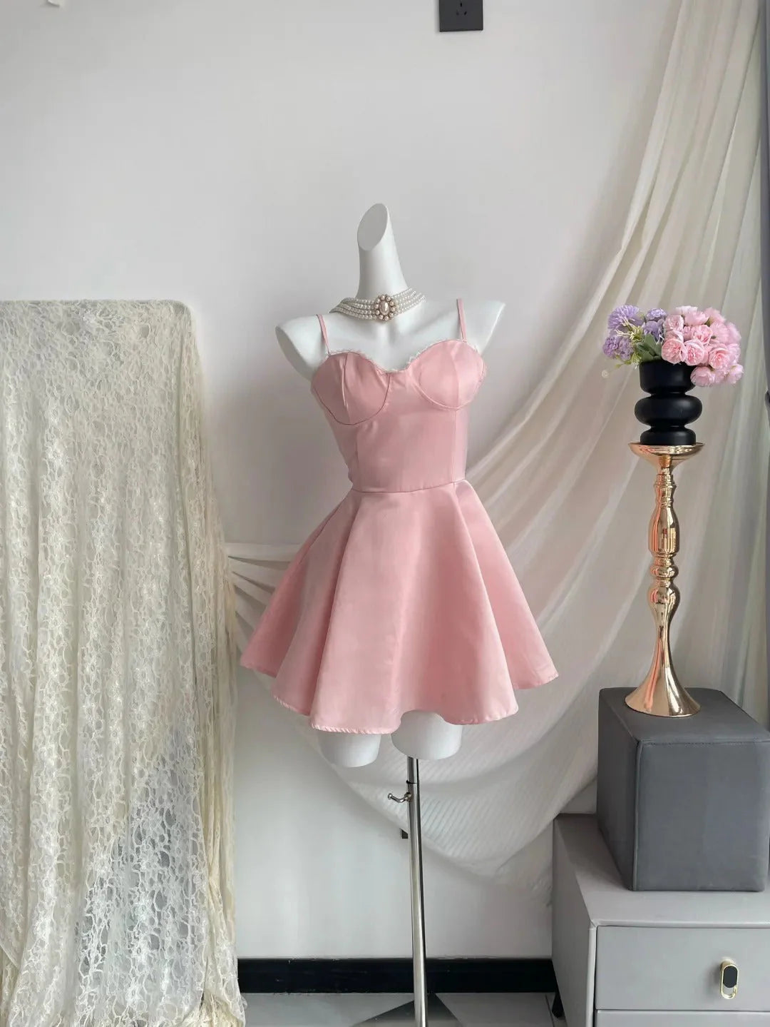 Princess Barbie Short Satin Homecoming Dress Prom Dress simple gentle atmospheric and unique desi Bring summer colors to enhance whiteness