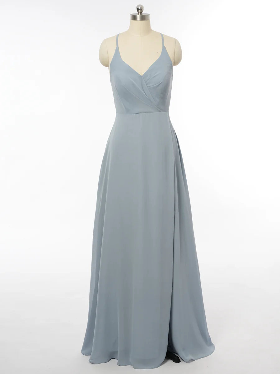 Princess Halter Sleeveless Bridesmaid Dresses with Split Side   simple gentle atmospheric and unique desi Bring summer colors to enhance whiteness