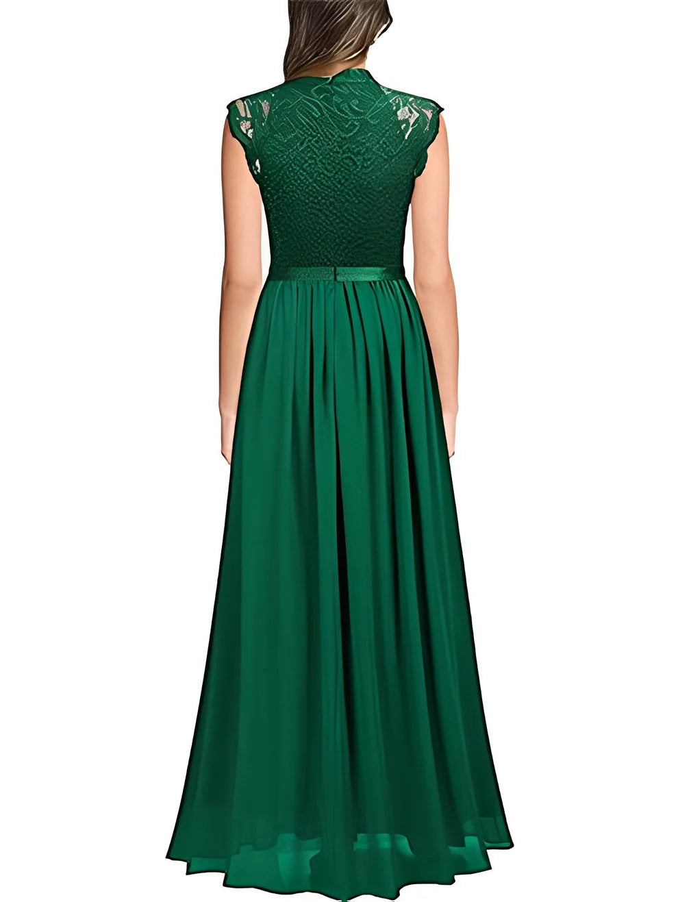 Princess Jewel Neck Sleeveless Floor-Length Bridesmaid Dresses with Lace simple gentle atmospheric and unique desi Bring summer colors to enhance whiteness
