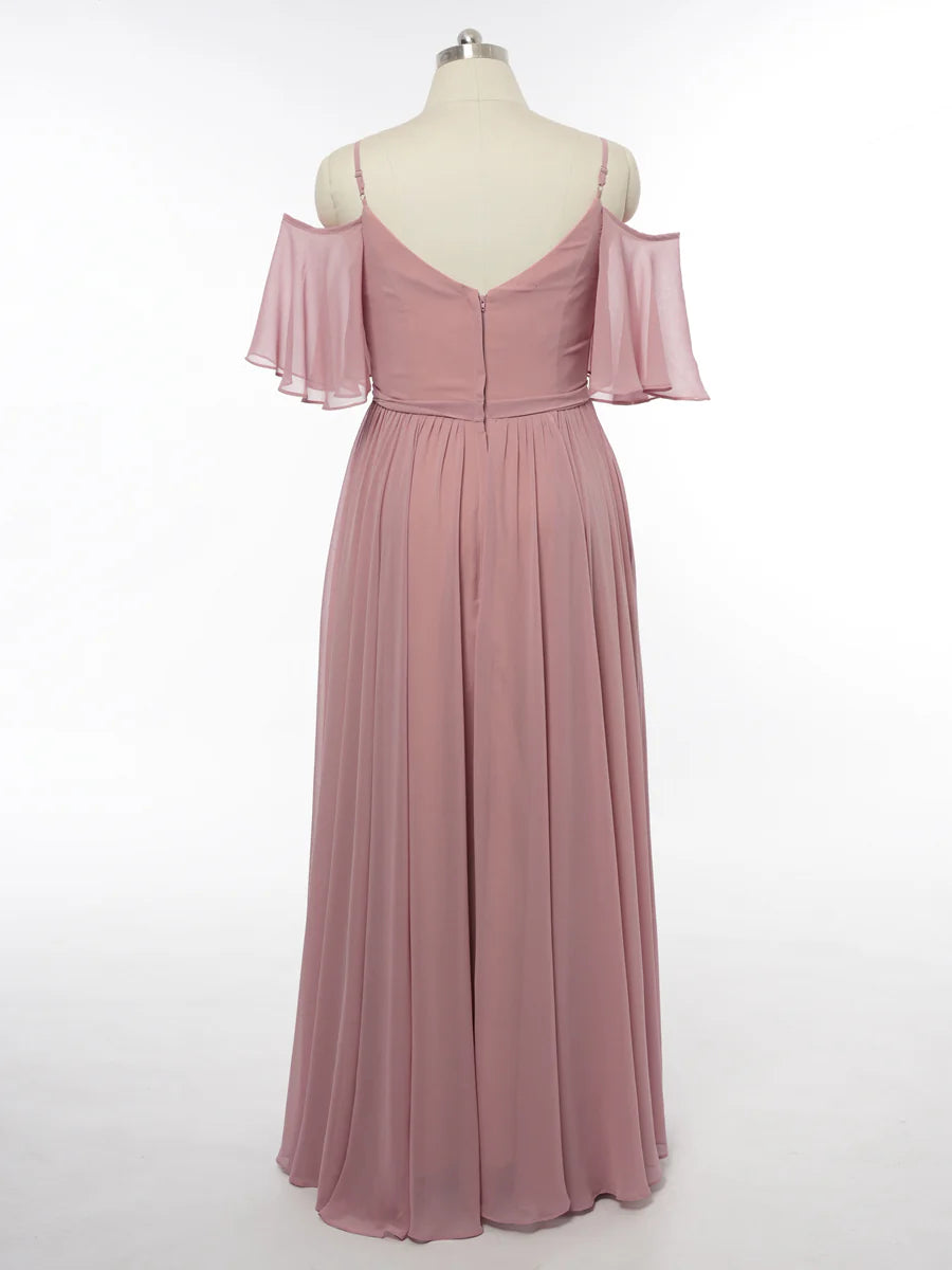 Princess Off-the-Shoulder Short Sleeves Bridesmaid Dresses with Ruched simple gentle atmospheric and unique desi Bring summer colors to enhance whiteness