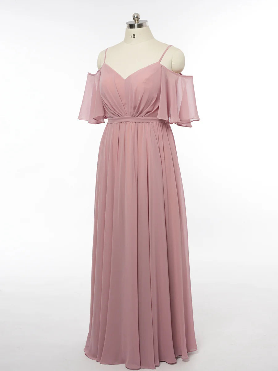 Princess Off-the-Shoulder Short Sleeves Bridesmaid Dresses with Ruched simple gentle atmospheric and unique desi Bring summer colors to enhance whiteness