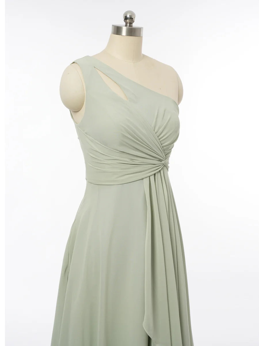 Princess One-Shoulder Sleeveless Bridesmaid Dresses with Ruffles simple gentle atmospheric and unique desi Bring summer colors to enhance whiteness