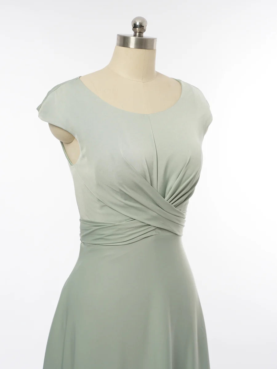 Princess Scoop Sleeveless Bridesmaid Dresses with Ruched simple gentle atmospheric and unique desi Bring summer colors to enhance whiteness