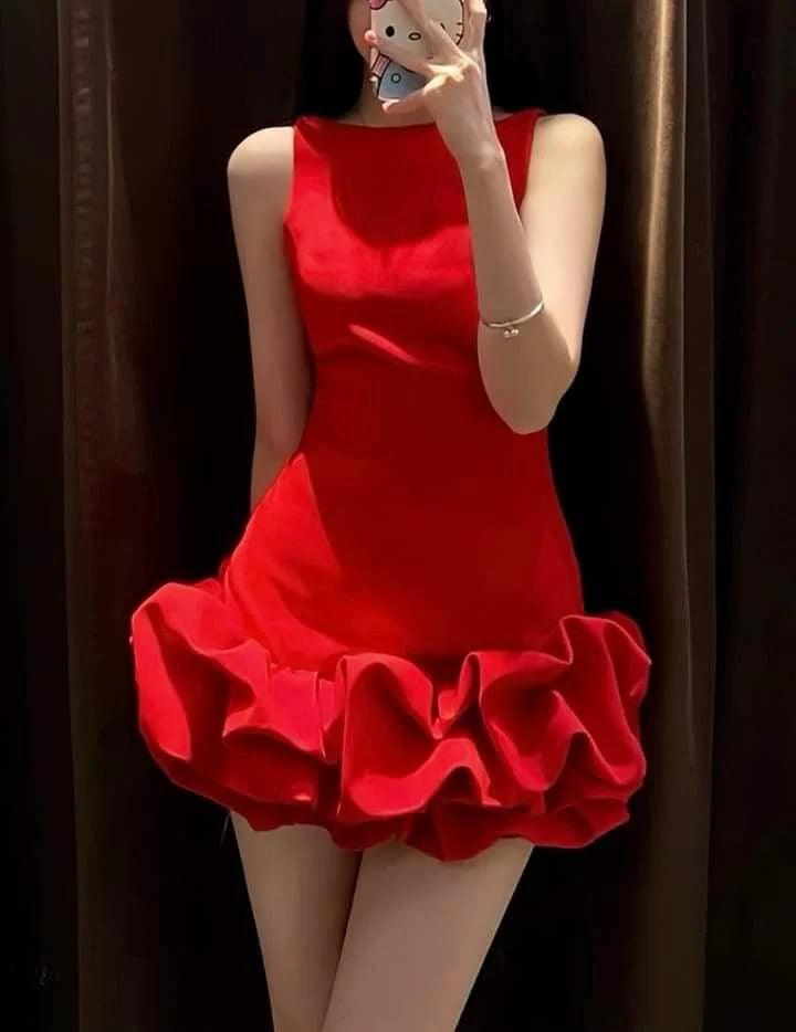 Princess Sheath Scoop Red Satin Formal Homecoming Dresses 8th Grad Dance Graduation Dress Short Hoco Dresses