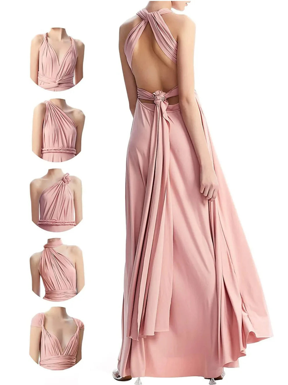Princess Sleeveless Floor-Length Convertible Multi-way Bridesmaid Dresses simple gentle atmospheric and unique desi Bring summer colors to enhance whiteness