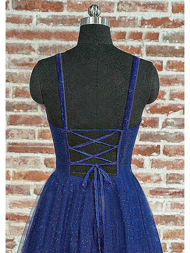 Princess Spaghetti Straps Floor-length Long Prom Dresses simple gentle atmospheric and unique desi Bring summer colors to enhance whiteness