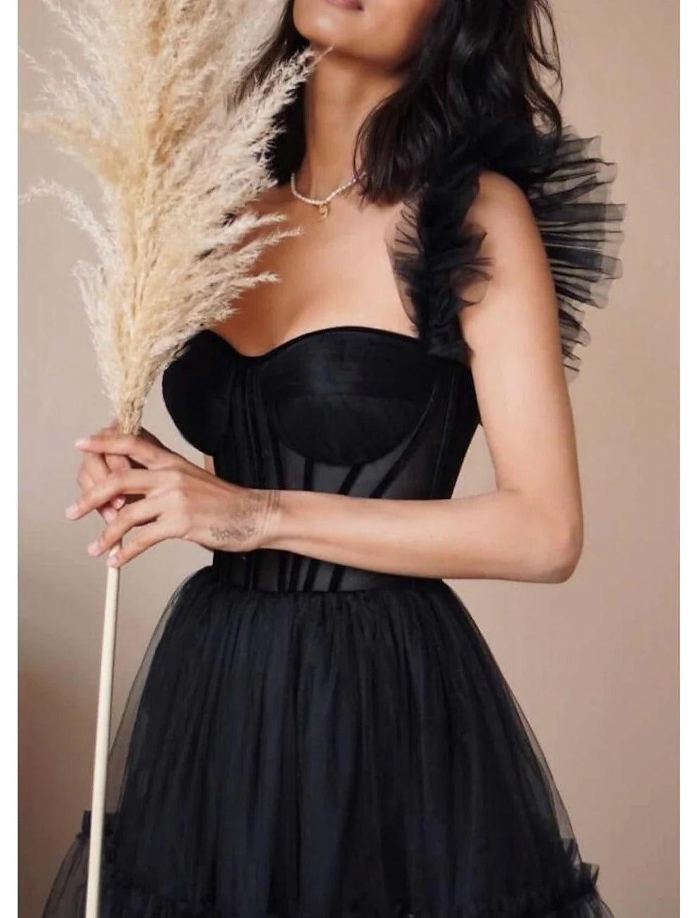 Princess Spaghetti Straps Long Prom Dresses simple gentle atmospheric and unique desi Bring summer colors to enhance whiteness