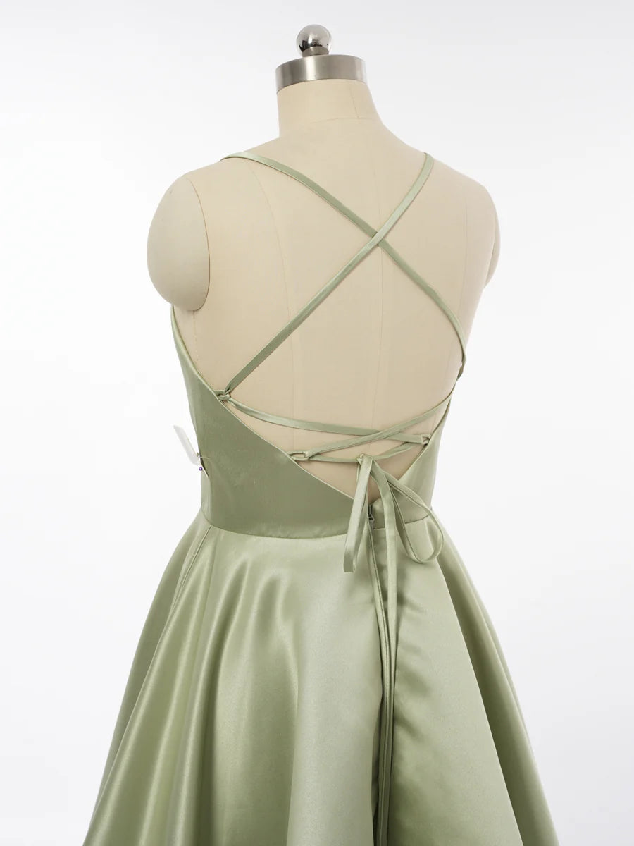 Princess Spaghetti Straps Sleeveless Bridesmaid Dresses with Ruched simple gentle atmospheric and unique desi Bring summer colors to enhance whiteness